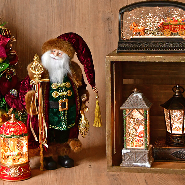 サンタクロース|バーガンディマント&スティック