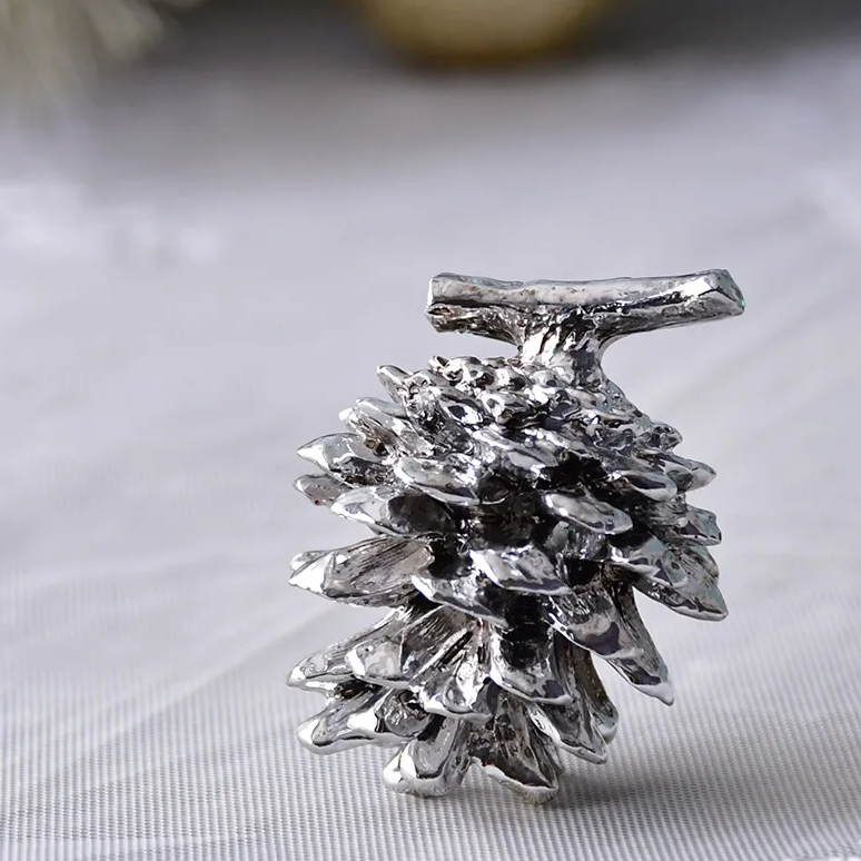 パインコーンオブジェ|シルバー