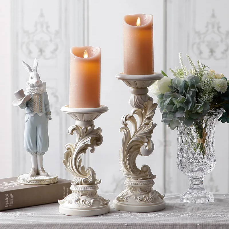 キャンドルホルダーホワイト|ピラー&テーパー2WAY|Lサイズ