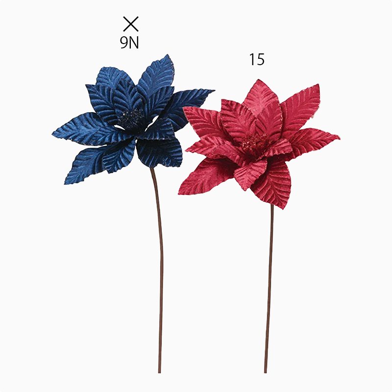 ポインセチア ベルベット レッド シンプル 造花 クリスマス アーティフィシャルフラワー アスカ