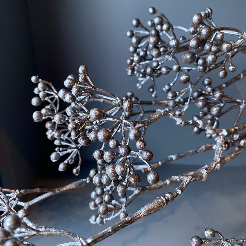 ベリーバンチ シルバー アーティフィシャルフラワー 造花 フラワーアレンジメント クリスマスフラワー メタリック アスカ asca AX69692