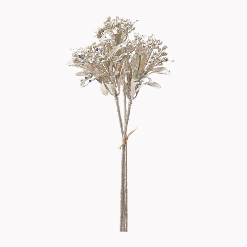 ベリーバンチ メタリックシルバー クリスマスフラワー アーティフィシャルフラワー 造花 フラワーアレンジメント アスカ asca AX69823