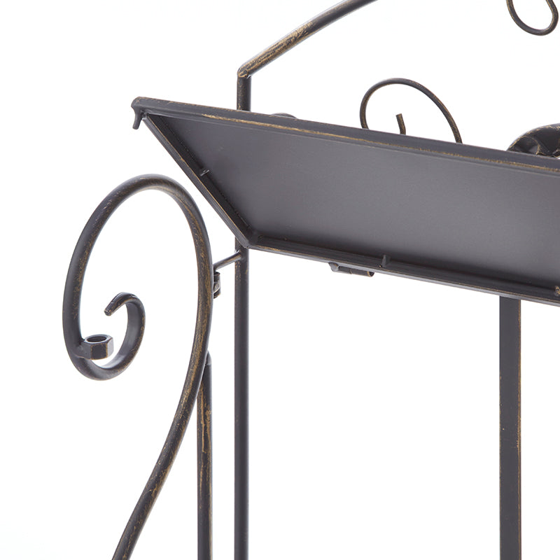 2段ラックアイアンインテリア|ブロンズ