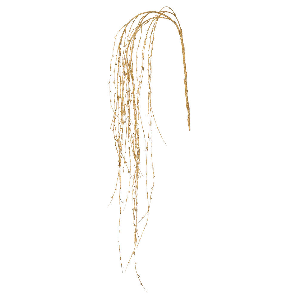 ゴールドカラーの結び柳の造花。