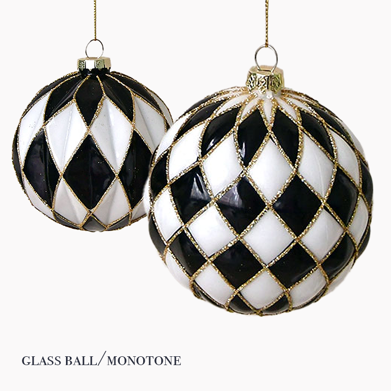 クリスマスボールオーナメント|モノトーングラスボール|チェック – anji クリスマスボールオーナメント|モノトーングラスボール|チェック – anji