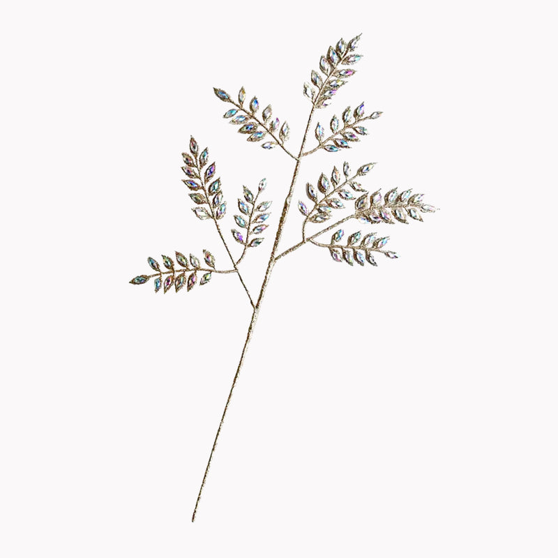 きらめくストーンの付いたジュエルリーフピック。