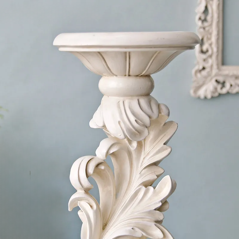 キャンドルホルダーホワイト｜ピラー＆テーパー２WAY｜Lサイズ