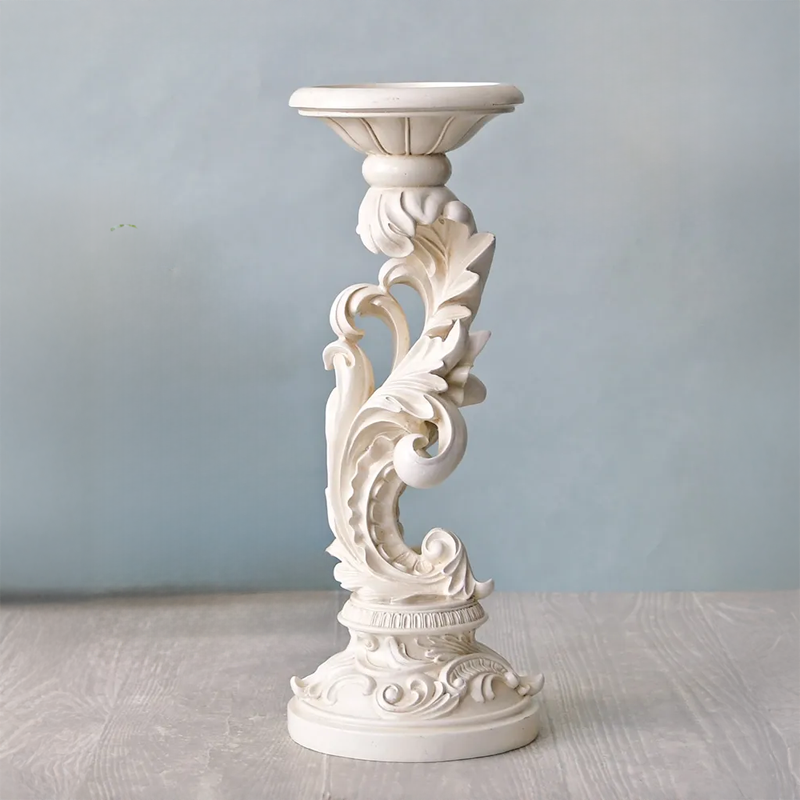 キャンドルホルダーホワイト｜ピラー＆テーパー２WAY｜Lサイズ