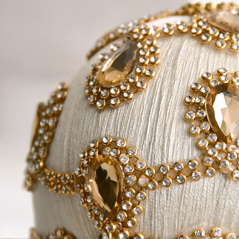 ジュエルボールオーナメント｜ホワイト｜10cm