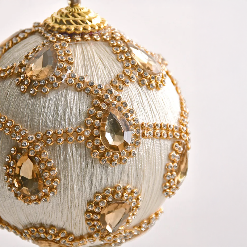 ジュエルボールオーナメント｜ホワイト｜10cm