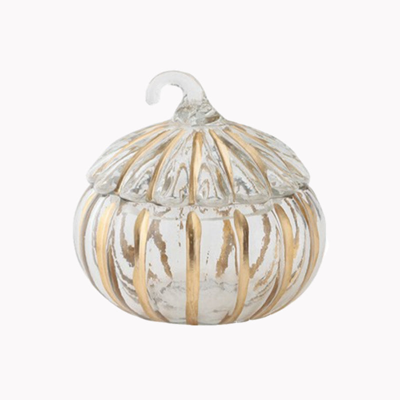 パンプキンモチーフのガラスキャニスター。