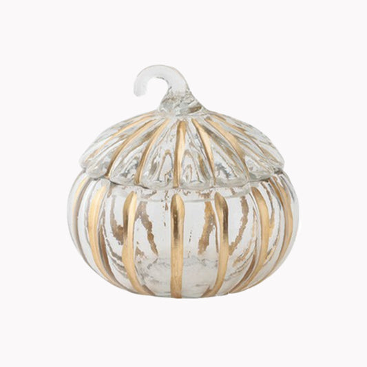 パンプキンモチーフのガラスキャニスター。